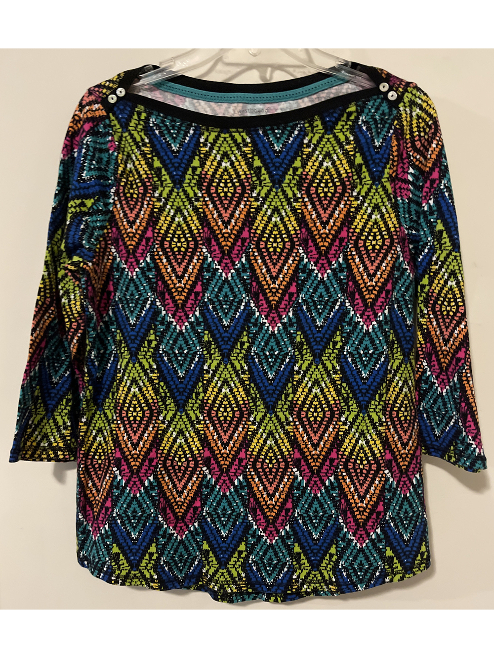 Westbound Womens Large Colorful 3/4 Sleeved Cotton Blouse! M1061